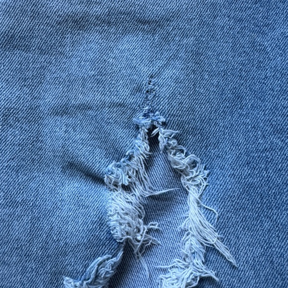 BCBGeneration Light Blue Denim fray slit skirt - Picture 5 of 6